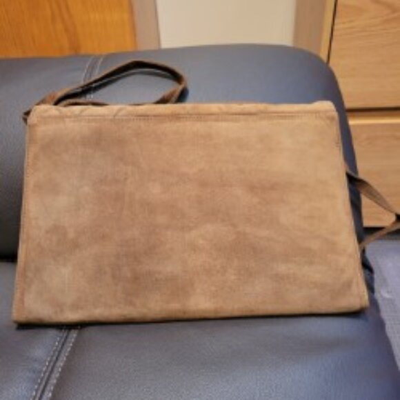 Suede clutch handbag - Picture 2 of 3